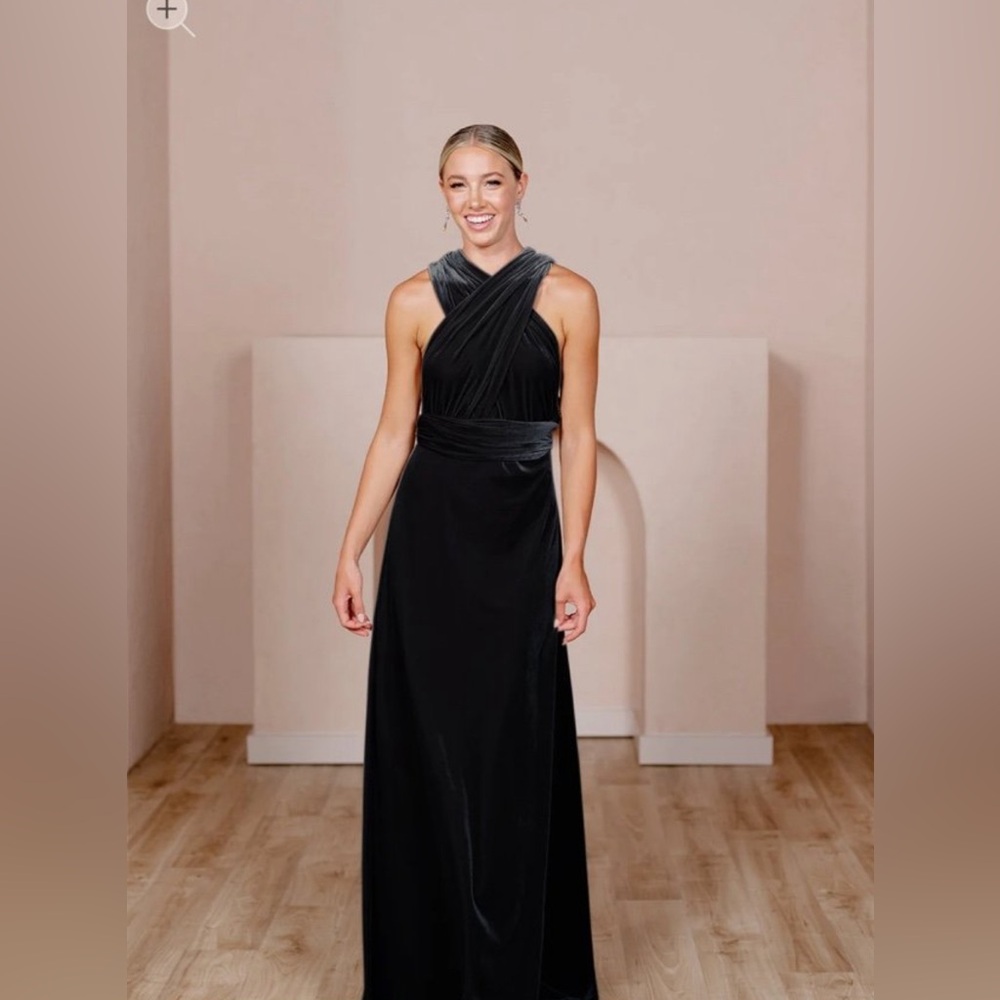 Revelry Black Velvet Tailored Dress